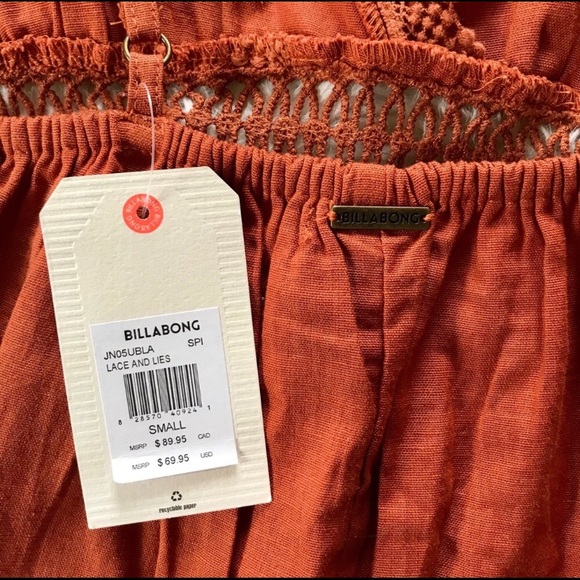 Billabong Lace and Lies Cottagecore Rust Jumpsuit - Picture 8 of 11